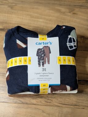 Carter's 2 Pack Fleece Sleepwear Footed Pajamas Size 3T